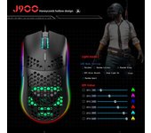 Ratón para juegos con cable USB HXSJ J900, ratón RGB para juegos con diseño ergonómico de seis DPI ajustables para blanco