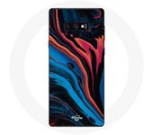 Coque pour Samsung Galaxy Note 9 Texture abstraite bleu noir rouge