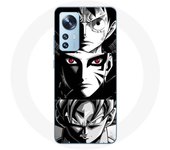 Coque pour Xiaomi 12X Sangoku Naruto Luffy one piece Dragon Ball Z fond noir et blanc anime manga