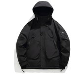 Chaqueta de plumón de pato blanco para hombre, chaqueta gruesa con capucha cálida, abrigo informal para hombre, abrigo de alta calidad, Parka de invierno térmico para hombre S negro