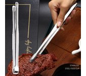 Pinzas para alimentos de acero inoxidable, útiles pinzas para parrilla a prueba de herrumbre, utensilios de cocina para hornear barbacoa S