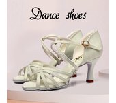 Mujer Tango Salón Latino Vals Baile Niñas Zapatos de Fiesta Tacón Alto 7CM 34 verde