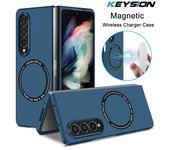 Funda de carga inalámbrica magnética KEYSION para Samsung Galaxy Z Fold 4 3 5G PC a prueba de golpes funda trasera del teléfono para Galaxy Z Fold 3 4 5G for Galaxy Z Fold 4 rojo