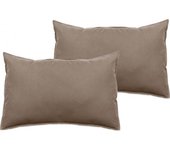 Lot de 2 taies d’oreiller Palace pur coton teint lavé 63 fils/cm² Vent du sud - Palace Tabac - Lot de 2 taies d'oreiller 50 x 70 cm