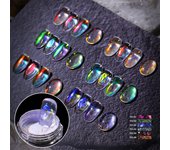 Aurora-polvo brillante para decoración de uñas, camaleón de hielo, pigmento para frotar, polvo brillante, diseño de uñas, decoraciones DIY