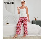 Pijamas de talla grande para mujer, primavera y verano, tops sin espalda y pantalones, ropa de casa 1XL blanco