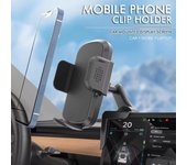 Soporte para teléfono móvil con pantalla de 360 grados para coche, compatible con iPhone 16, 15, 14, 13 Pro Max, Samsung S24, S23 Plus, Xiaomi Redmi Note 12, Oppo Reno 11, Honor 90 negro