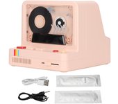 Reproductor de casete Bluetooth, cinta estéreo portátil, altavoz Bluetooth retro, compatible con Bluetooth AUX y color rosa