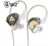 QKZ AKX-auriculares de nivel de monitoreo, Control de Cable de juego de computadora con movimiento de trigo, auriculares tipo oreja rojo