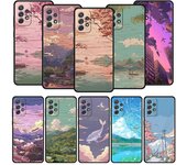 Funda de teléfono con paisaje de atardecer coreano para Samsung A13, A51, A71, A41, A31, A21S, A11, A01, A03S, A12, A32, A52, A22, A23, A33, A53, A73, 5G Samsung A51