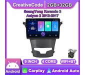 Radio de coche Android de 9 pulgadas con Carplay para SsangYong Korando 3 Actyon 2 2013-2017, reproductor de vídeo multimedia, navegación GPS, WIFI 2+32 GB 1+16GB