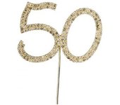 Apac Adorno para tarta número 50 con diamantes One Size oro