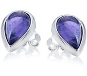 Les Trésors De Lily [R0787] - Boucles d'oreilles Argent 'Meghan' améthyste argenté (rhodié) - 12x8 mm púrpura