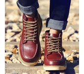 Botas Martin de cuero genuino estilo casual británico para hombre: zapatos de trabajo altos, modernos y de cabeza grande para parejas. 39