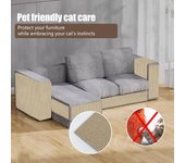 Alfombra para rascar gatos, alfombra para gatos con poste rascador para gatos recortable autoadhesivo, Protector de muebles para rascar gatos