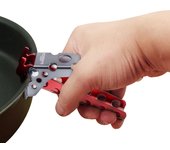 Abrazadera de aluminio para olla, manipulador de sartén, elevador de olla, pinza de cocina, utensilios de cocina para acampar, soporte para platos plata