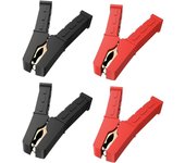 Cables de arranque para batería de coche, 4 piezas, pinzas de batería de coche con aislamiento de cobre puro de 200 A, alicates de batería para cable de arranque 10.41*7.37*2.29cm negro/rojo