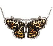 Les Trésors De Lily [R5503] - Pendentif argent artisanal 'Inspiration' marron argenté (rhodié) - 28x15 mm (papillon)