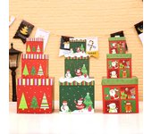 3 cajas de regalo de papel para Navidad, caja de dulces para Nochebuena, decoraciones ligeras para festivales, adornos cuadrados apilables A4