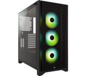 Caja para PC CORSAIR iCUE 4000X RGB de cristal templado, torre media ATX, color negro CS7977 CC-9011204-WW negro