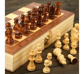 Juego de ajedrez plegable de madera magnético con tablero de juego de fieltro Interior para almacenamiento, tablero de ajedrez grande para principiantes para niños y adultos de 39cm x 39cm 24CM marrón