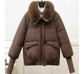 Parkas de invierno de moda para mujer, prendas de abrigo con capucha, tallas grandes, holgadas, con cuello de piel sintética, gruesas y cálidas, chaquetas de invierno para mujer 2XL negro