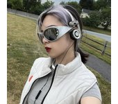 Nuevas gafas de sol Y2K Gafas de sol con protección solar Marco grande Gafas de sol para montar al aire libre