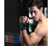 Vendaje de presión para muñeca, para deportes, fitness, levantamiento de pesas, baloncesto, barra horizontal, tracción fuerte, antitorsión. azul