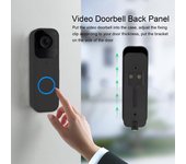 Placa trasera para timbre de vídeo, instalación sencilla sin perforación, cámara antirrobo, pieza de repuesto de placa trasera para timbre de seguridad negro