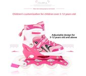 Nuevo juego de patines de una sola fila con ruedas Flash para niños y adultos, patines de PU para patinaje de velocidad para hombres y mujeres. L(38-41）