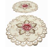 Mantel Individual para mesa de comedor, tapete de encaje Floral bordado para cocina, decoración del hogar