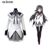 Disfraz de Cosplay de Anime Akemi Homura, disfraz de Puella Magi Madoka Magica, faldas, accesorios de horquilla para mujer S