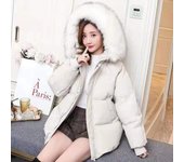 Abrigo grueso y cálido de Invierno para mujer, chaqueta acolchada para mujer, Parkas informales con Cuello de piel con capucha, chaquetas, abrigo, prendas de vestir femeninas S negro