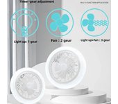 Ventilador con luz LED 2 en 1 con modo de tres velocidades, lámpara LED con cuentas E27, luz de ventilador con tornillo, Control remoto, Control de pared, luz de dormitorio, ventilador de techo