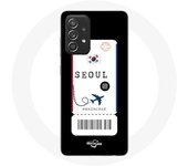 Coque pour Samsung Galaxy A52 Billet d'avion Seoul Corée du Sud