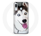 Coque pour Samsung Galaxy A20e Husky Blanc de Sibérie Yeux Bleus