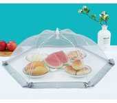 Cubiertas de alimentos plegables, cubierta de malla para mesa de comedor, carpa antimoscas para el hogar, sombrilla, red protectora para picnic, accesorios de cocina 80cm gris