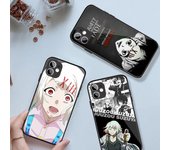 Funda de teléfono Anime Tokyo Ghouls para iPhone 14 13 12 11 XS X 8 7 6 Plus Mini Pro Max SE 2022 Funda de teléfono de vidrio TPU de PC negra iPhone 14