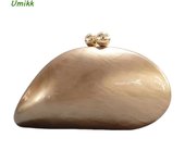 Bolso de mano de noche acrílico, bolso elegante con purpurina, bolso de hombro con forma de concha, bolso cruzado elegante para fiesta de boda azul