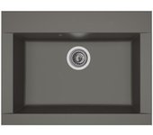 STRADOUR Fregadero de cocina empotrado 1 seno sin escurridor Hexo - Resina - 66 x 50 cm - Gris hormigón