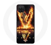 Coque pour Samsung Galaxy A42 5G Vikings Série Saison 6 logo V Epée de Feu Fond Noir
