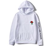 2023 Otoño Invierno Nuevo Sudadera con Capucha Hombre Moda Flor Rosa Roja Sudadera con Estampado Otoño Invierno Ropa de Calle Hombre Mujer Casual Jersey con Capucha Masculino 2XL negro