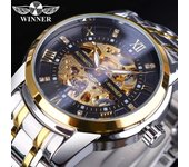 Winner Hombres Moda y Ocio Hueco Mecánico Impermeable Reloj Mecánico Automático