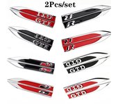 2 pegatinas con emblema para guardabarros lateral de coche para GOLF 5 6 7 MK7 MK4 MK5 MK6 Magotan B8 Passat Polo Jetta accesorios de diseño con logotipo GTI negro
