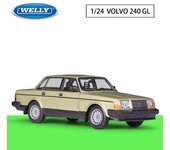 Coche en miniatura de aleación Welly VOLVO 240GL a escala 1/24, vehículos de juguete de Metal fundido a presión, modelo de coche, colección de alta simulación, regalos para niños 1/24-19.5x6.8x5.9cm oro