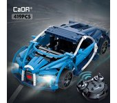 Cada 419 Uds RC coches de carreras deportivos azules DIY modelo de bloques de construcción para vehículos de Control remoto técnico de ciudad juguetes para niños Without Box