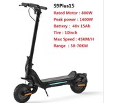 Patinete eléctrico S9 de 800W para adultos, patinete eléctrico de doble Motor, rápido, 50 km/h, neumático todoterreno de 10 pulgadas, 48v, 15Ah, ciudad, SUV, paso eléctrico 800W 48V 15AH blanco