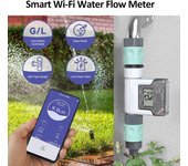 Medidor de flujo de agua con Wi-Fi para manguera de jardín Medidor de agua inteligente con 4 modos de flujo Seguimiento del flujo en tiempo real varios colores
