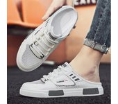 Zapatillas de deporte de moda para hombre, zapatillas transpirables de malla de verano para hombre, zapatillas de media caña de moda 2024, nuevas zapatillas para caminar para hombre, chanclas de playa 43 negro