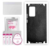 apgo Protective Skin Sticker for the back+sides compatible with Xiaomi 11i, Full Wrap Film, Foil, Vinyl - Pattern Black Leather